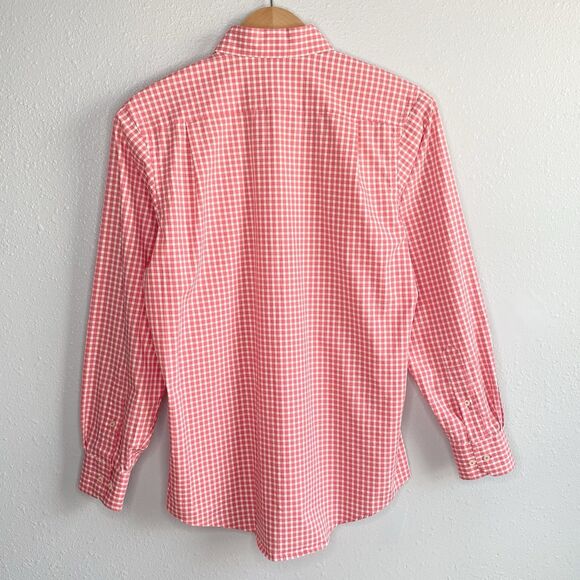 Southern Tide Mens Small Pink White Gingham Check Button Down Shirt Long Sleeve - Picture 7 of 11
